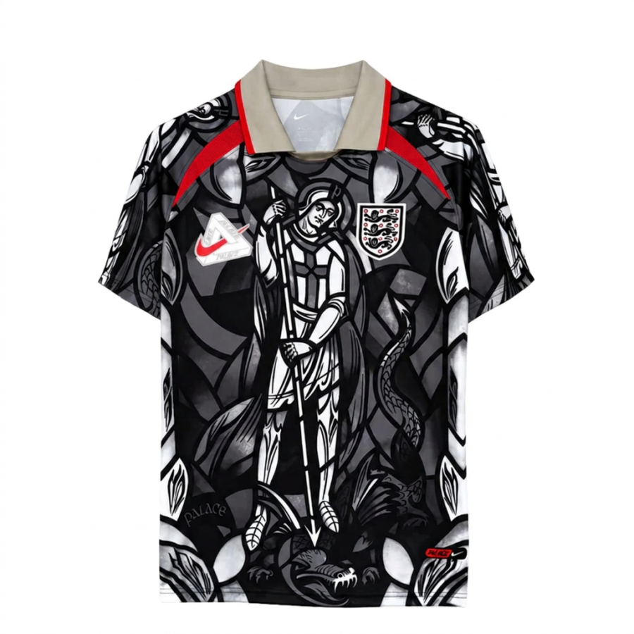 Nike Nike X PALACE England National Team Soccer Jerseys Men's Black Lapel Moderate
