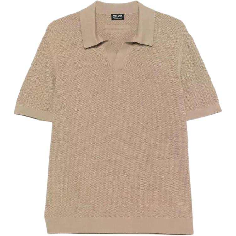 Ermenegildo Zegna T Shirts Men's Beige V Neck Moderate Straight Fit