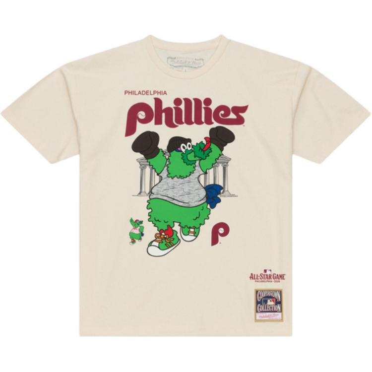 Mitchell Ness X MLB T Shirts Unisex Philadelphia Philadelphians Ecru Crew Neck Moderate