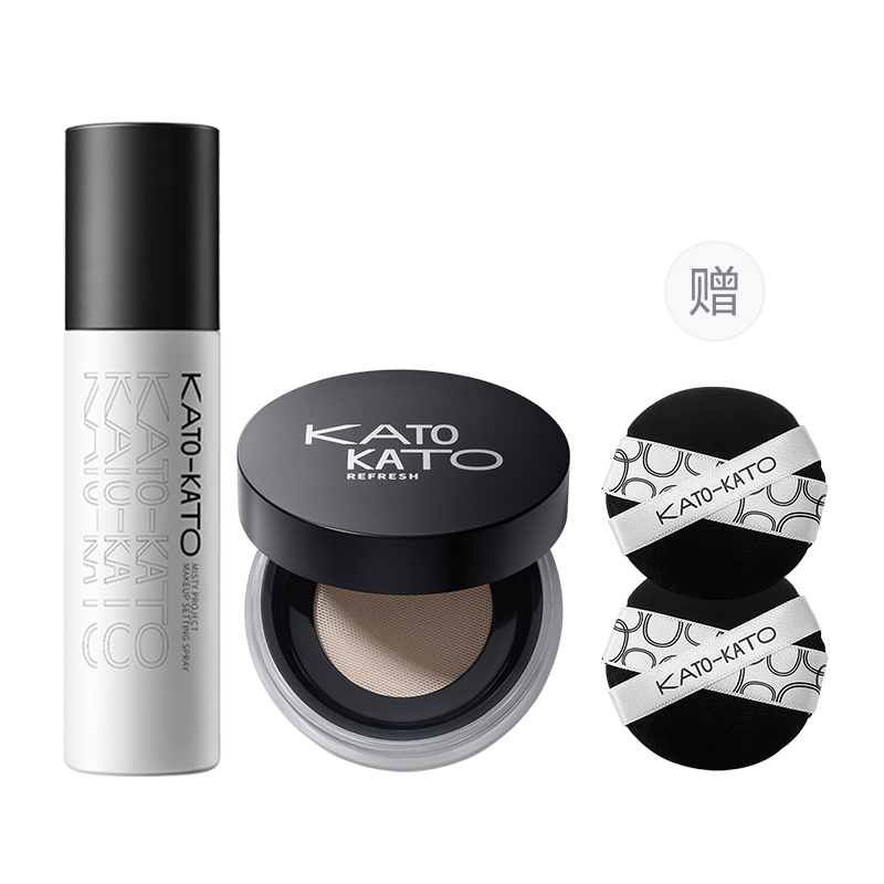 KATO-KATO KATO KATO Loose Powder, Makeup Setting Spray Makeup Sets Oil Control No Transfer Correcting Skin Tone