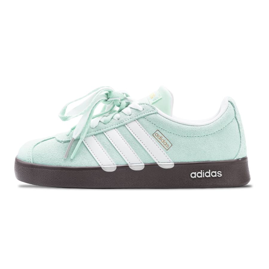 Adidas Adidas VL COURT 2.0 Skateboard Shoes Unisex Low Top Light Green & White & Dark Brown