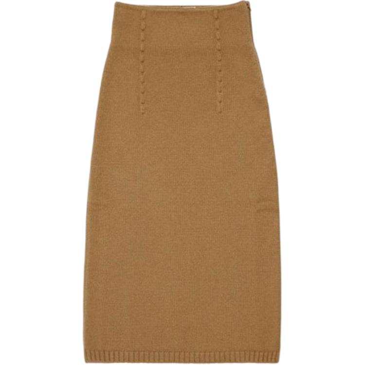 FENDI Knit Long Skirt Women's Khaki