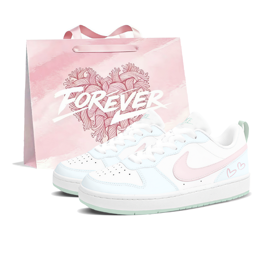 Nike Nike Court Borough Skateboard Shoes Women's Low Top White/Blue/Pink