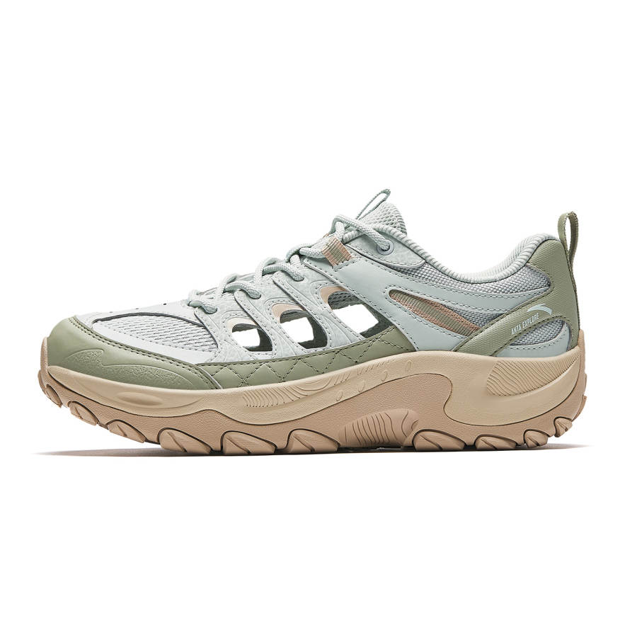 ANTA Mountain Exploration River Trekking Shoes Women's White Gray Green/Lotus Leaf Green 1