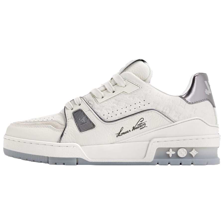 LOUIS VUITTON Trainer Skateboard Shoes Women's Low Top Gray