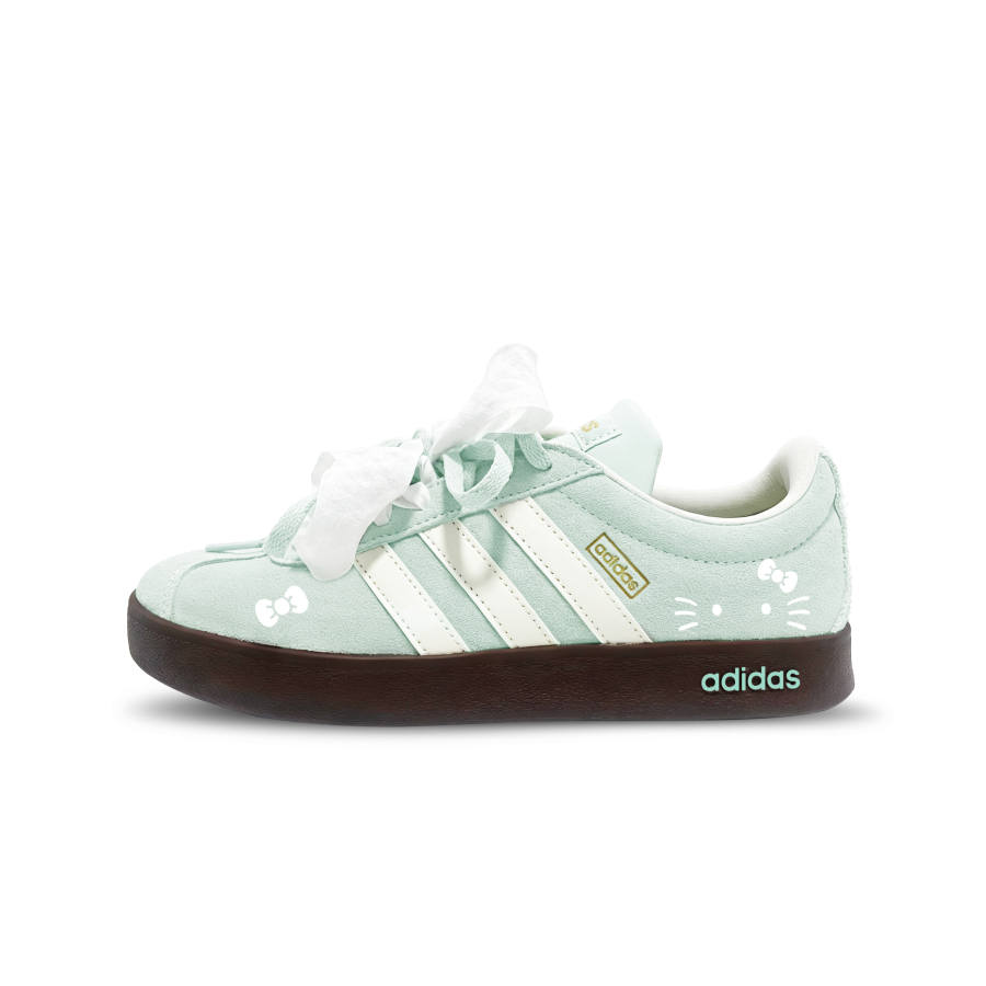 Adidas Adidas Vl Court Classic Green Grape Cat Leather Slip Resistant Cushioning Abrasion Resistant Low top