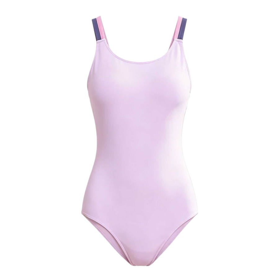 ANTA One Piece Swimsuits Women's Purple Crew Neck Moderate Triangle One Piece Swimsuit