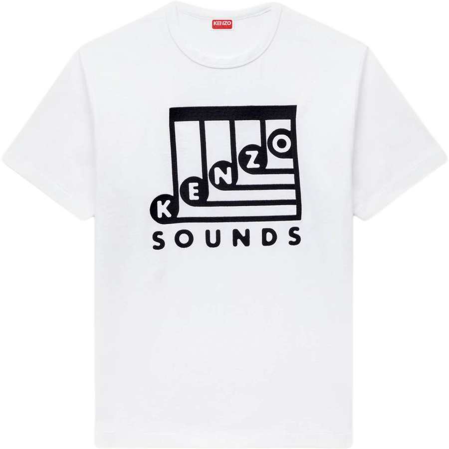 KENZO T Shirts Unisex Ecru Crew Neck Moderate Straight Fit