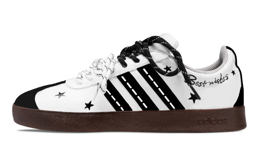 Adidas Adidas Vl Court Classic German Army Trainers Unisex Low Top Black White