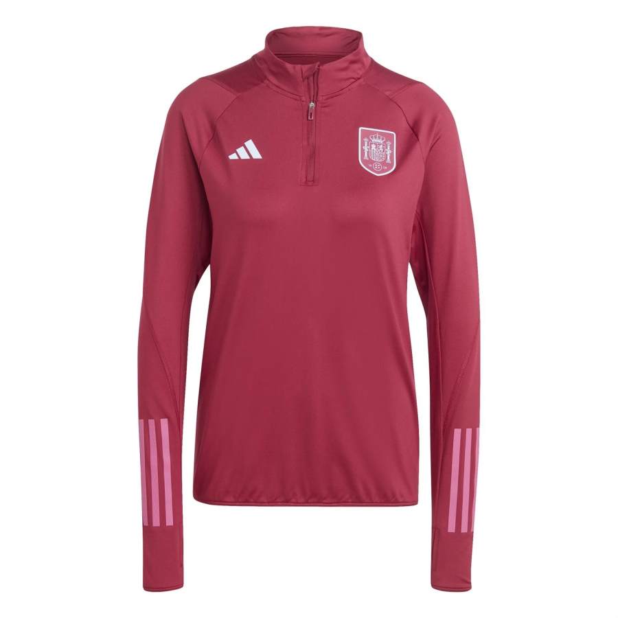 Adidas Adidas Spain National Team Soccer Jerseys Women's Mysterious Rubies Stand Collar