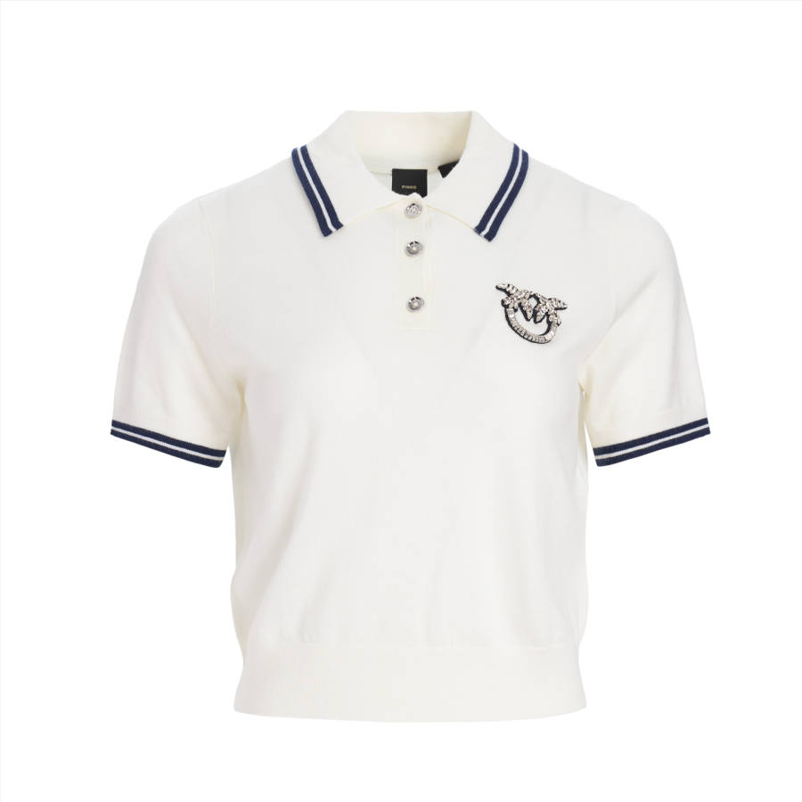 PINKO Polo Shirts Women's White Polo Collar Thin