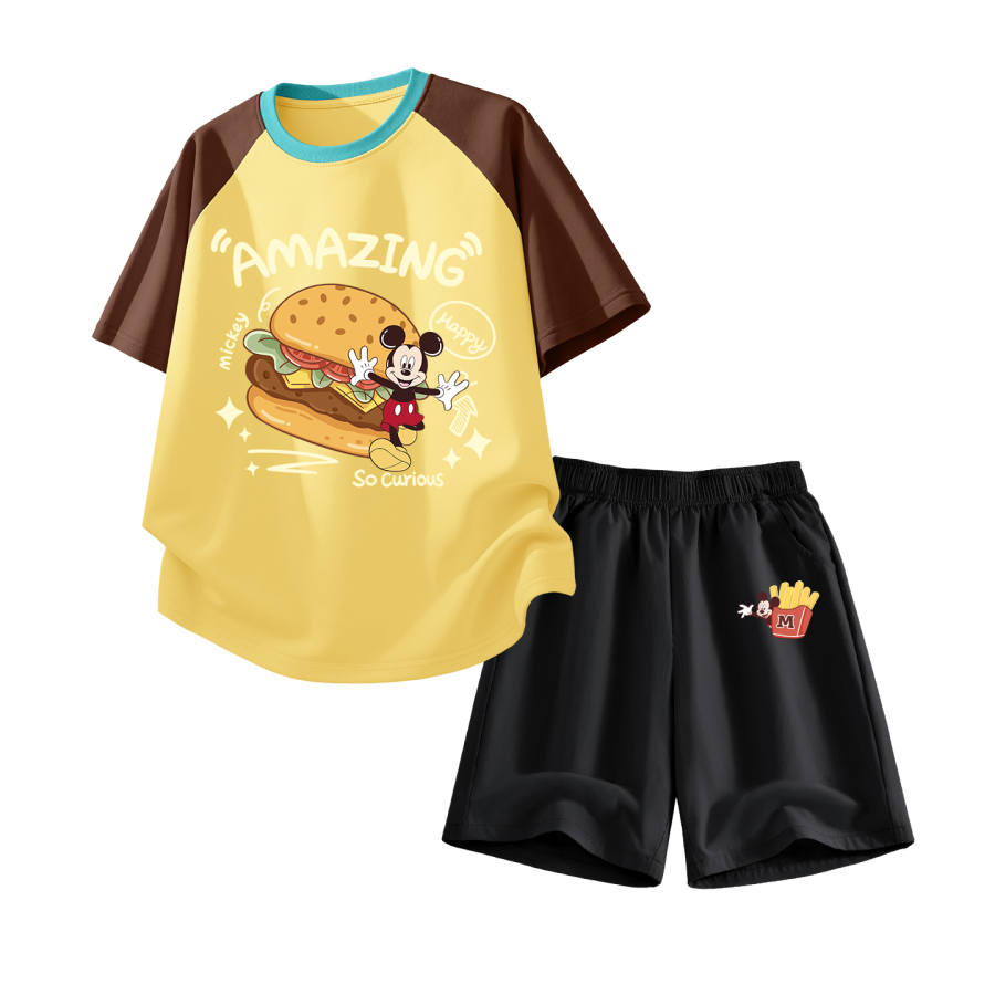 Disney Kids Casual Sportswear Crew Neck Thin Stretch Breathable