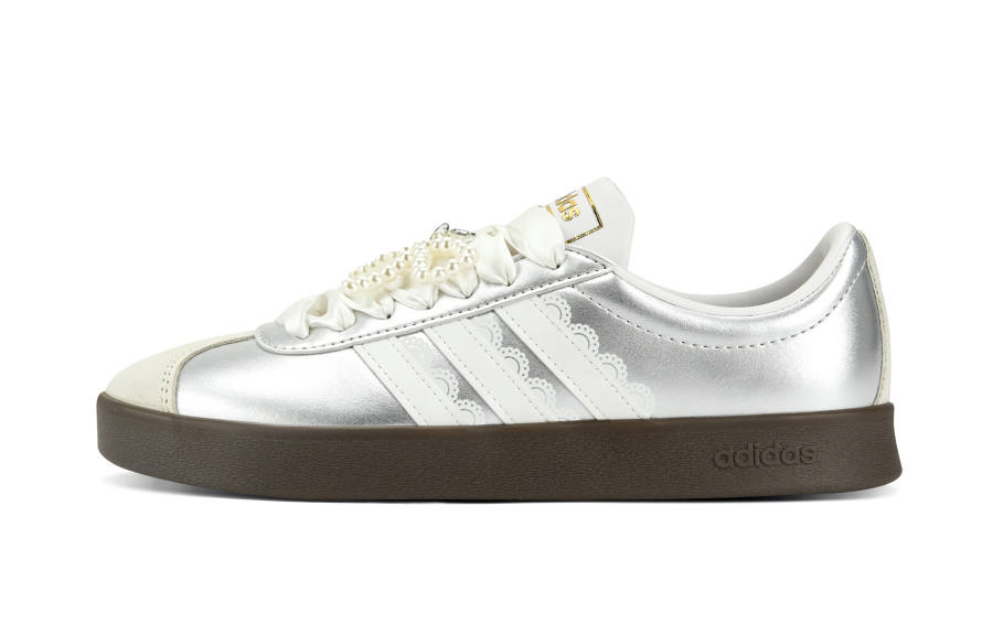 Adidas Adidas VL COURT 2.0 Skateboard Shoes Unisex Low Top Silver