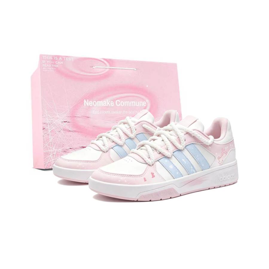 Adidas Adidas COURTBEAT Skateboard Shoes Unisex Low Top Light Pink Light Blue