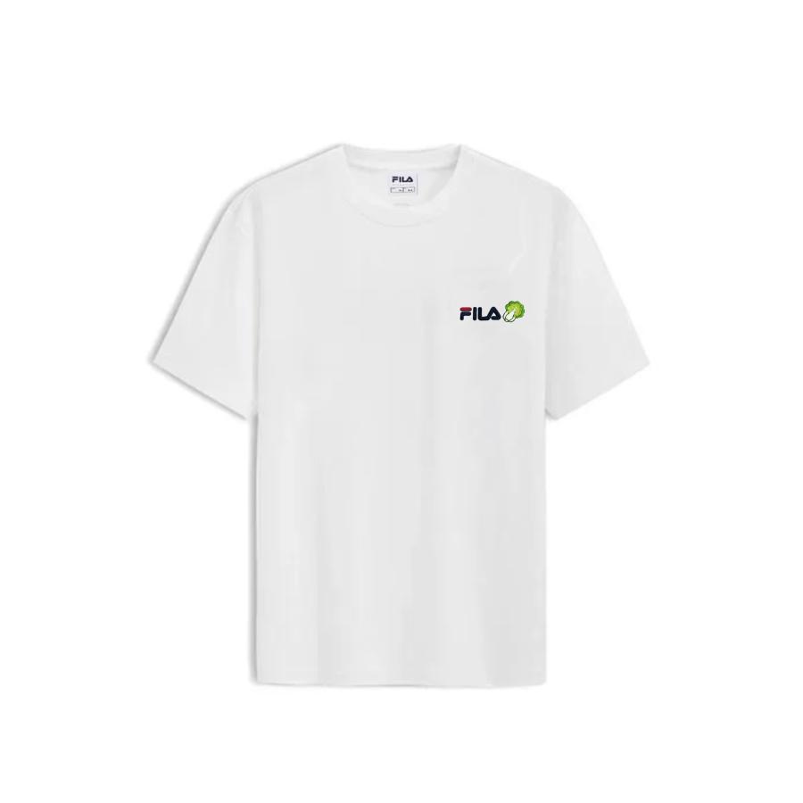 FILA T Shirts Unisex White Chinese Cabbage Crew Neck Moderate
