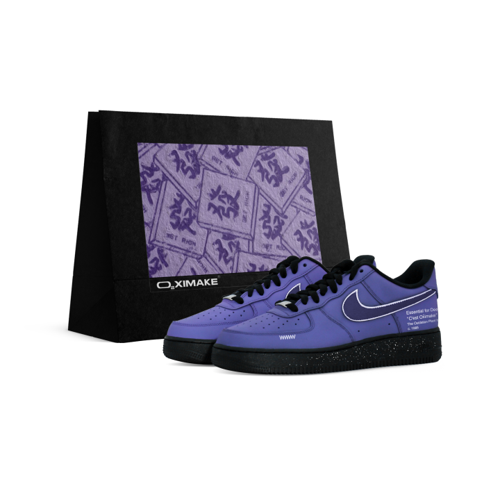 Nike Nike Air Force 1 Abrasion Resistant Height Increasing Low top Skateboard Shoes Unisex Black Currant Purple
