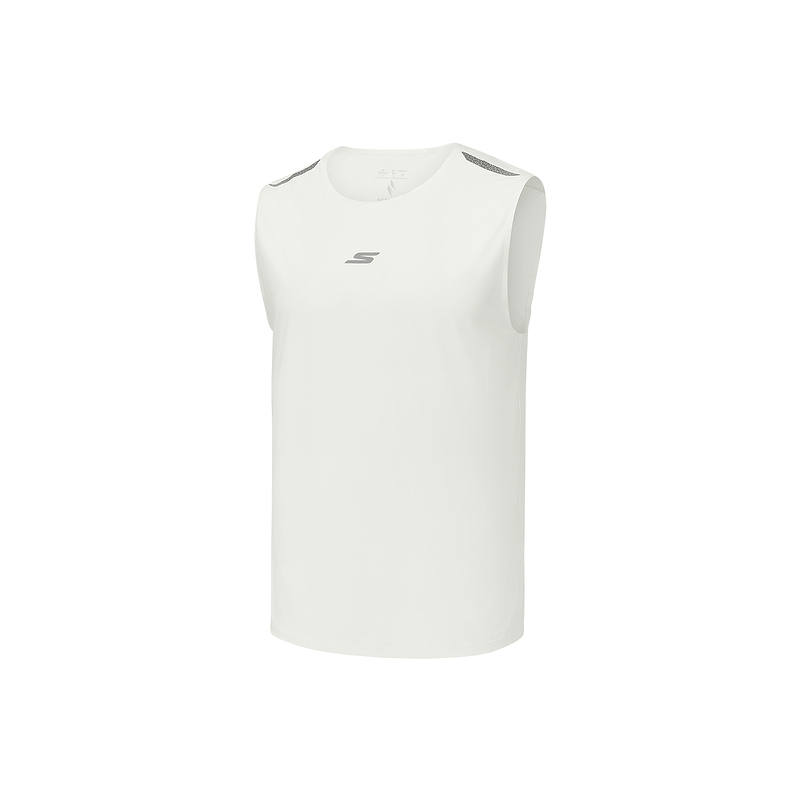 Skechers Tank Tops Men's Bright White 0019 Crew Neck Moderate Other