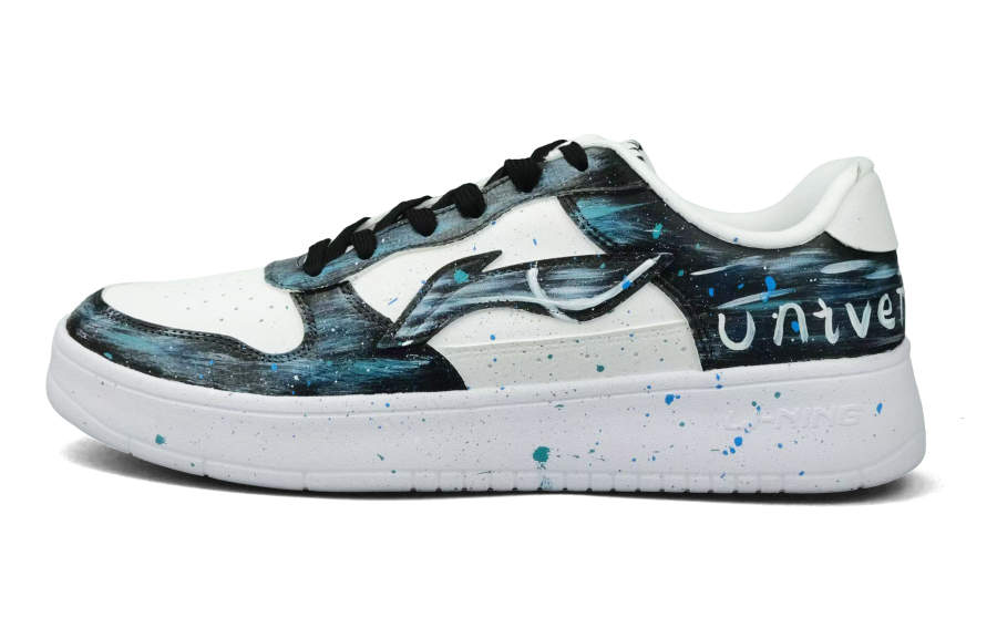 Li-Ning Li Ning Floating Boat Cyanlan Chenxing Synthetic Leather Abrasion Resistant Slip Resistant Low top Skateboard Shoes