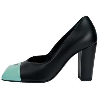 CHANEL SS26 Chunky Heel High Heels 9cm Women's Black And Green