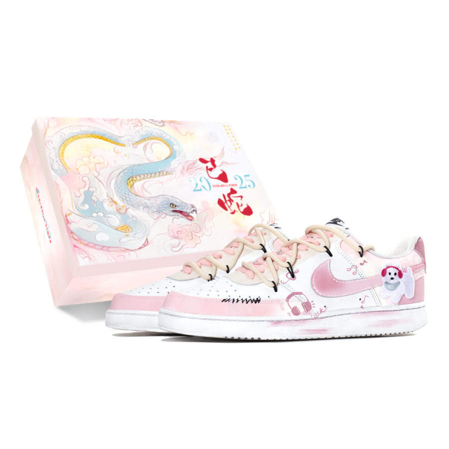 Nike Nike Court Vision 1 Mechanical Spirit, Kitten Mimi Cushioning, Wear Resistant Low top Skateboard Shoes Men's Pink White