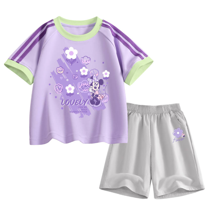 Disney Kids Casual Sportswear Crew Neck Thin Stretch Breathable