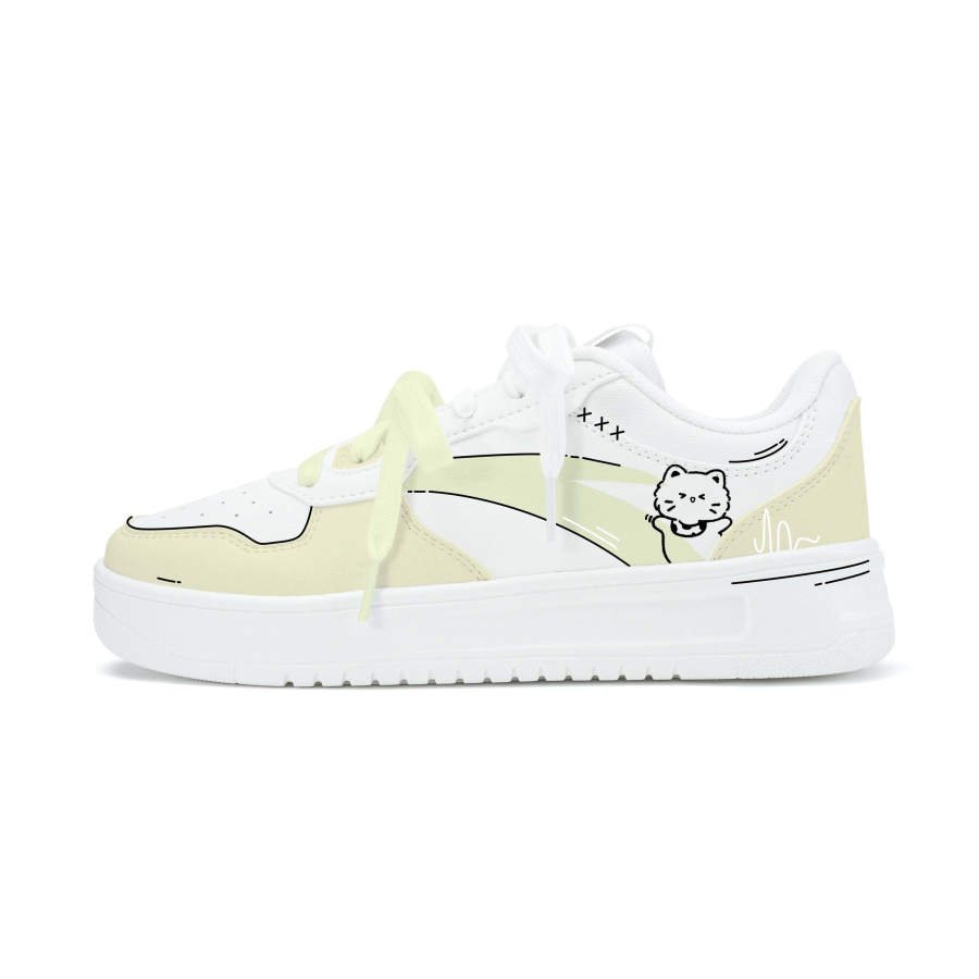 ANTA Easy Skateboard Shoes Women's Low Top Yellow/Black