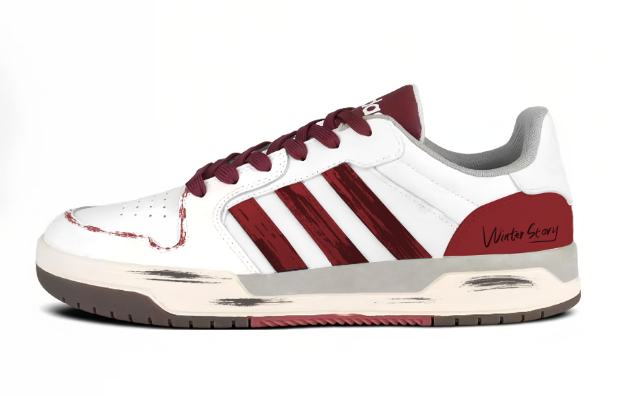 Adidas Adidas ENTRAP Handmade Slip Resistant Cushioning Low top Skateboard Shoes Unisex White, Red