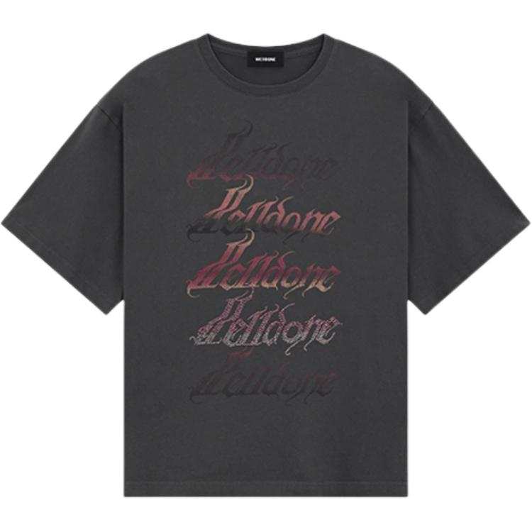 WE11DONE T Shirts Unisex Charcoal Gray Crew Neck