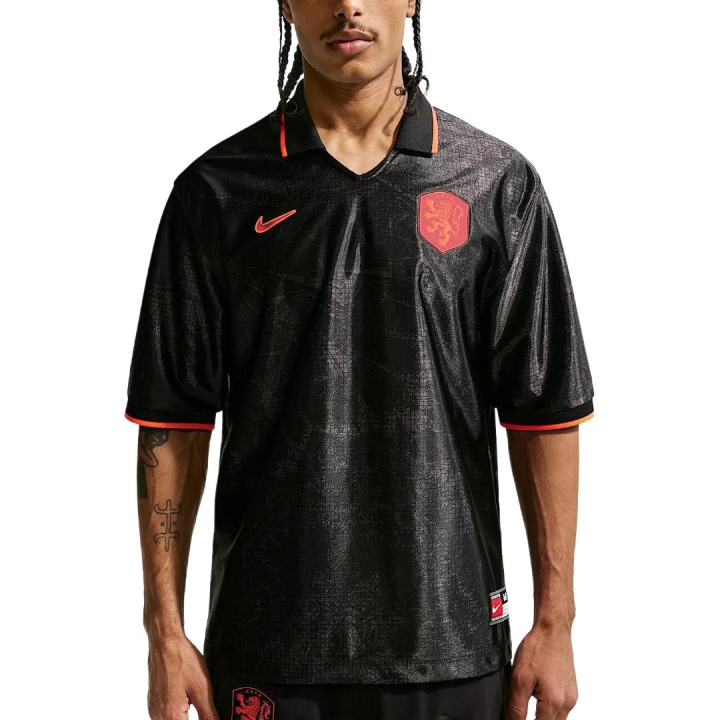 Nike Nike Dutch National Team Soccer Jerseys Men's Black/Orange Red/Orange Red V Neck Moderate
