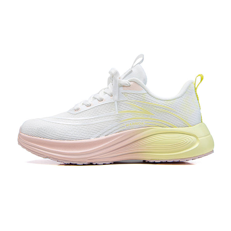 WARRIOR Running Shoes Women's Low Top White Yellow Pink