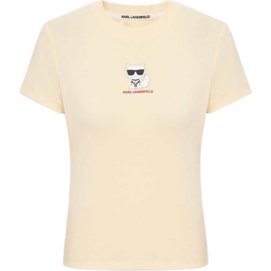 KARL LAGERFELD / Karl Lagerfeld Jeans T Shirts Women's Yellow Crew Neck Moderate Other