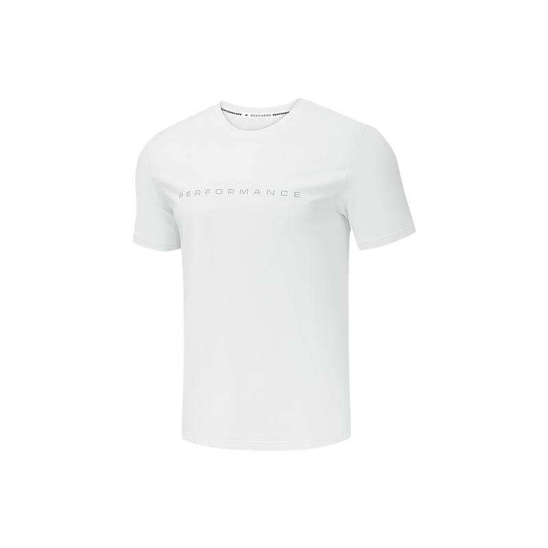 Skechers T Shirts Men's Bright White 0019 Crew Neck Moderate