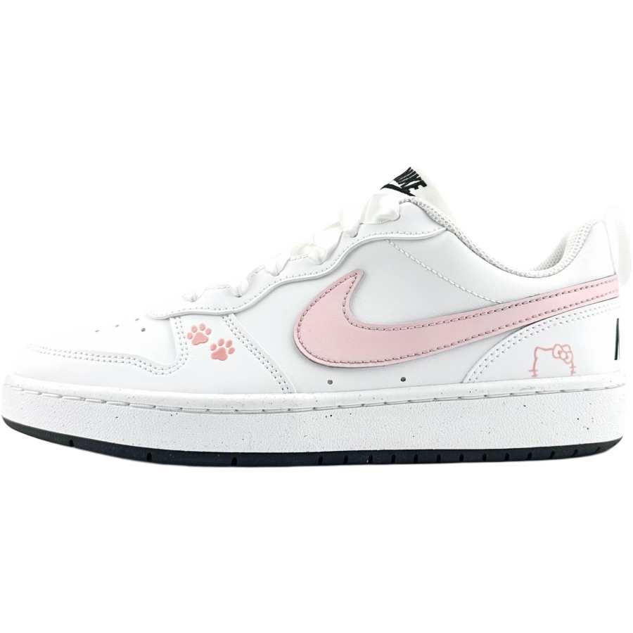 Nike Nike Court Borough Sweetheart Cat Paw Synthetic Leather Abrasion Resistant Support Low top Kids' Skateboarding Shoes