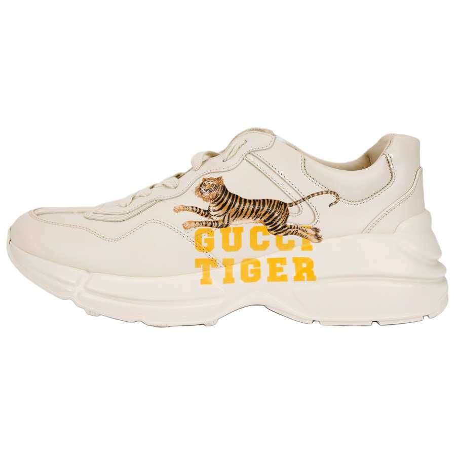 GUCCI Rhyton Leather Low top Chunky Sneakers Men's Ivory White