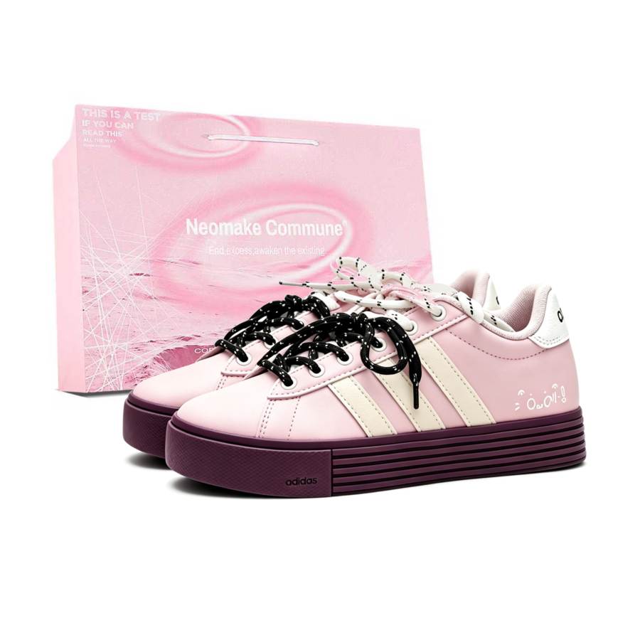 Adidas Adidas Daily 4.0 Skateboard Shoes Unisex Low Top Pink Beige