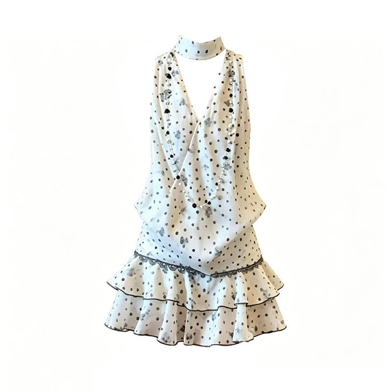 MARIE·COCO Two Piece Skirt Sets Women's V Neck Moderate Short Skirt
