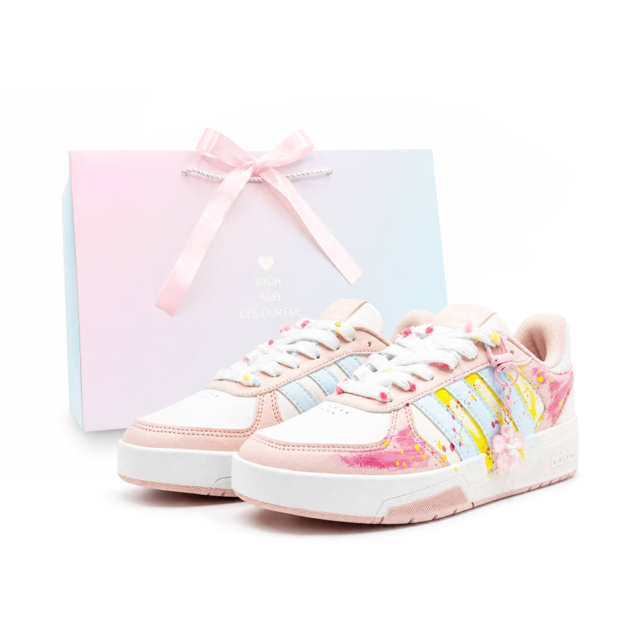 Adidas Adidas COURTBEAT Skateboard Shoes Unisex Low Top Pink/Blue