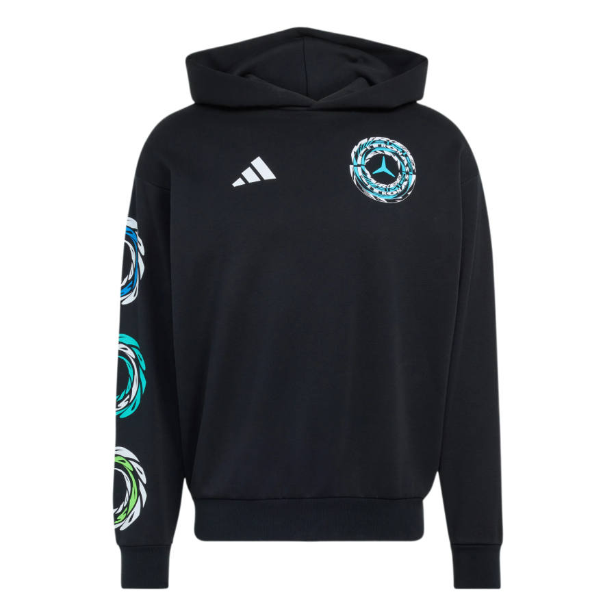 Adidas Adidas MERCEDES AMG Sweatshirts Unisex Black Hooded Non Detachable Moderate