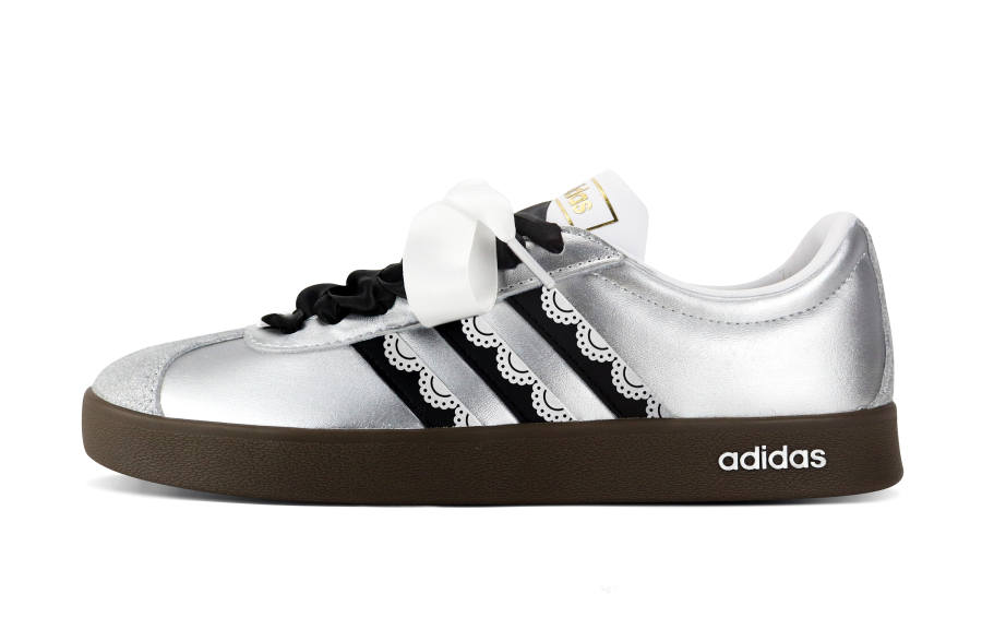 Adidas Adidas VL COURT 2.0 Skateboard Shoes Unisex Low Top Silver/Black
