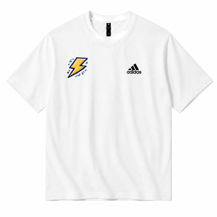 Adidas Adidas MUST HAVES T Shirts Unisex White Lightning Special Pattern Crew Neck Thin Straight Fit