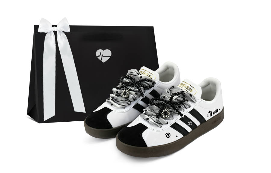 Adidas Adidas VL COURT 2.0 Skateboard Shoes Unisex Low Top White/Black