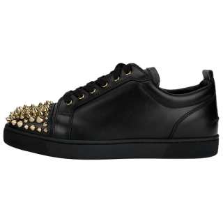 Christian Louboutin CL Leather Low top Stylish Skateboarding Shoes Men's Black