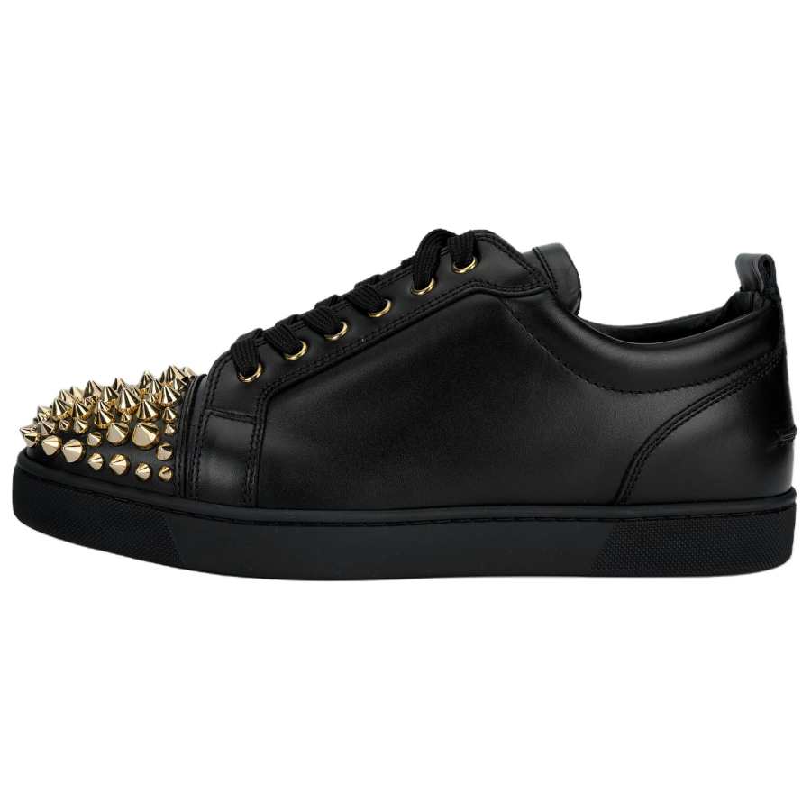 Christian Louboutin CL Leather Low top Stylish Skateboarding Shoes Men's Black