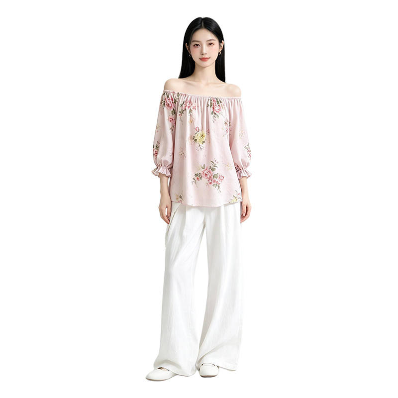 MARIE·COCO Casual Suits Women's Off The Shoulder Moderate