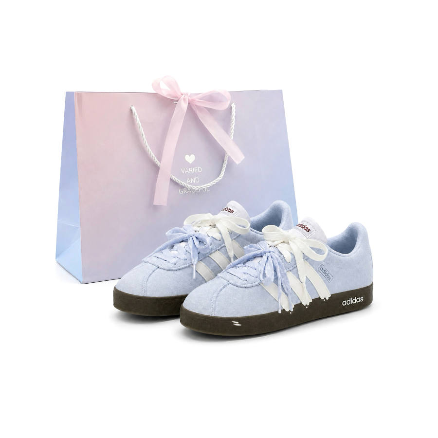 Adidas Adidas Vl Court Classic German Army Trainers Unisex Low Top White/Blue