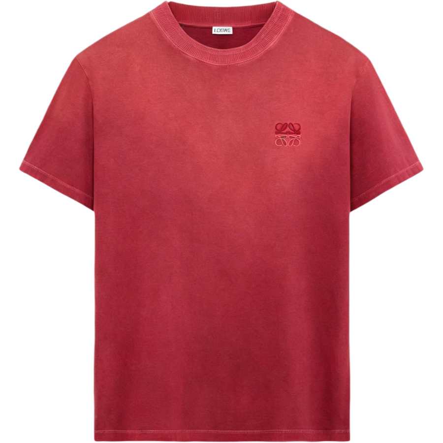 LOEWE T Shirts Men's Red Crew Neck Moderate Straight Fit