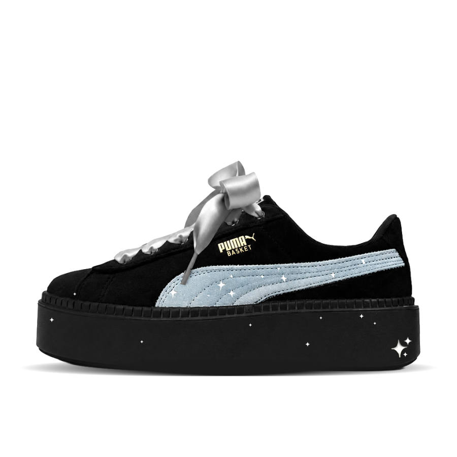 PUMA Platform Trace Skateboard Shoes Women's Low Top Black/Blue/White