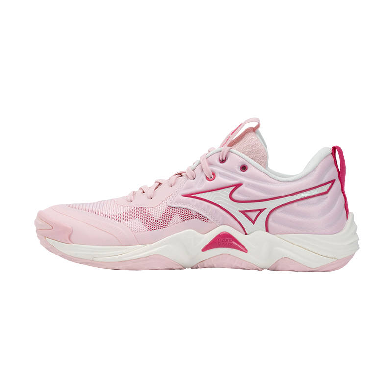 Mizuno WAVE MOMENTUM ELITE Volleyball Shoes Unisex Low Top Pink/White