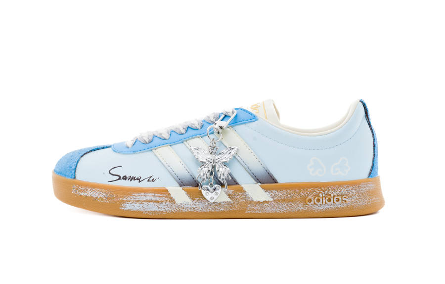Adidas Adidas VL COURT 2.0 Skateboard Shoes Unisex Low Top Blue/Gray