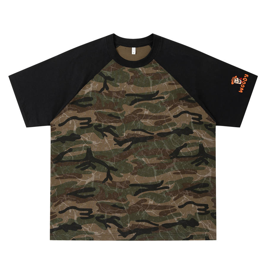 Disney T Shirts Unisex Black Brown Camouflage Crew Neck